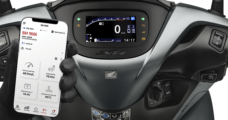 SH160i/125i — Kết nối điện thoại qua Bluetooth (*)
