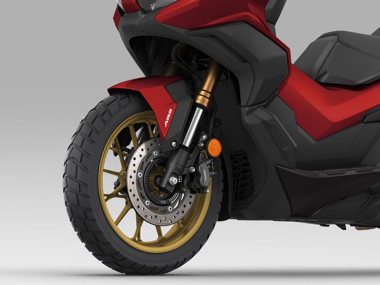 ADV350 — Khung thép ống và phuộc hành trình ngược 37 mm
